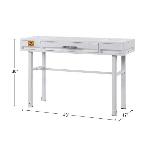 Alt view image 3 of 5 - Metal Vanity Desk with One Drawer, White