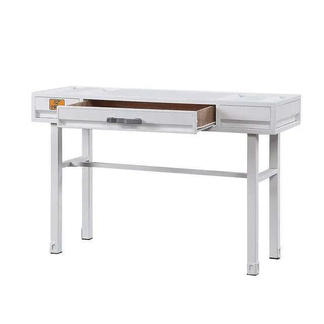 Alt view image 4 of 5 - Metal Vanity Desk with One Drawer, White