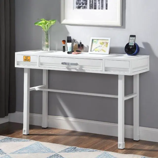 Alt view image 2 of 5 - Metal Vanity Desk with One Drawer, White