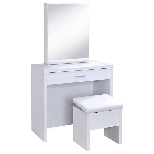 Alt view image 2 of 7 - Walsh White Makeup Vanity Table with Mirror and Stool