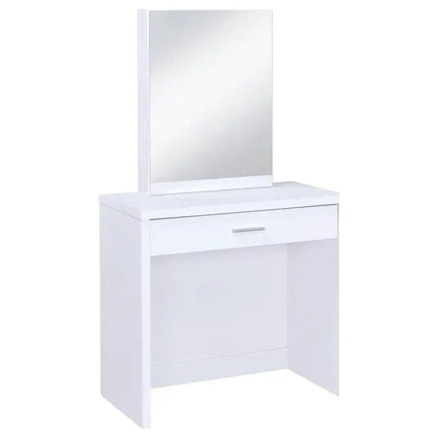 Alt view image 3 of 7 - Walsh White Makeup Vanity Table with Mirror and Stool