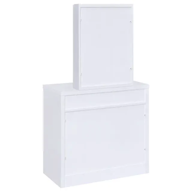 Alt view image 6 of 7 - Walsh White Makeup Vanity Table with Mirror and Stool