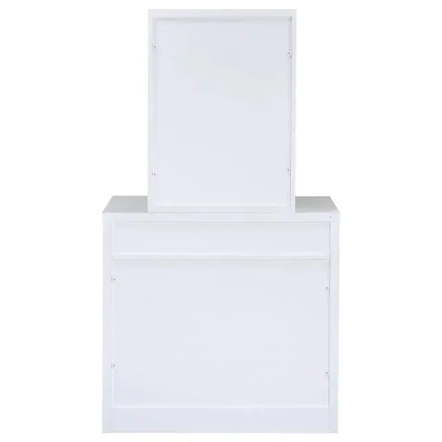 Alt view image 7 of 7 - Walsh White Makeup Vanity Table with Mirror and Stool