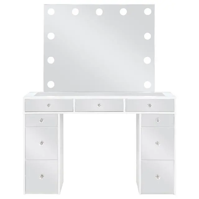 Alt view image 5 of 7 - Winona White Makeup Vanity Table with Mirror and Stool
