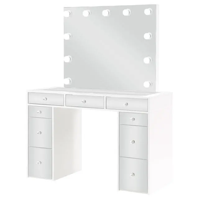 Alt view image 4 of 7 - Winona White Makeup Vanity Table with Mirror and Stool