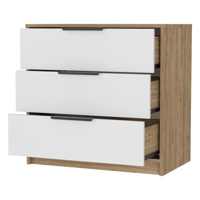 Alt view image 4 of 7 - Kaia 3 Drawers Dresser, Superior Top -White / Pine