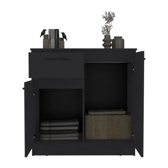 Alt view image 5 of 7 - Idaho Dresser with 2-Door Cabinets and Drawer -Black