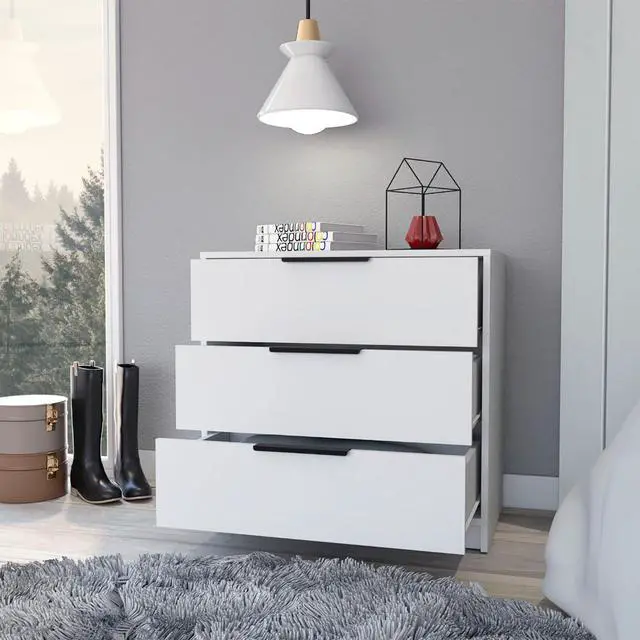 Alt view image 2 of 7 - Dresser 27"H, 3 Drawers Dresser, Superior Top, White