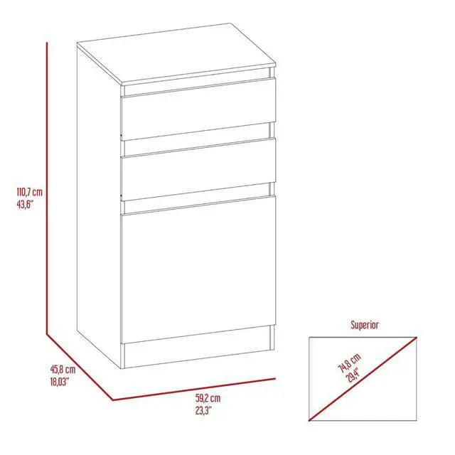 Alt view image 6 of 7 - Kamelot Dresser With Jewelry Box, Single Door Cabinet, Mirror, Two Drawers -Dark Walnut