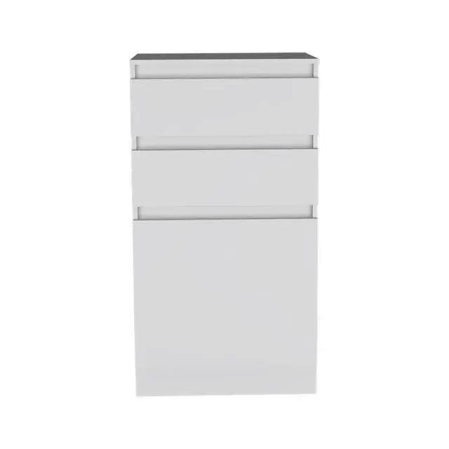 Alt view image 2 of 7 - Kamelot Dresser With Jewelry Box, Single Door Cabinet, Mirror, Two Drawers -White