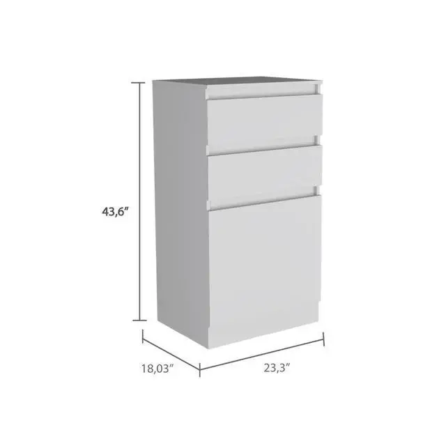 Alt view image 4 of 7 - Kamelot Dresser With Jewelry Box, Single Door Cabinet, Mirror, Two Drawers -White