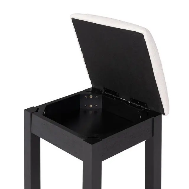 Alt view image 6 of 7 - Contemporary Style 1Pc Vanity W/ Stool Metal Legs Usb Port Ball Bearing Glides Glass Top Full Length Mirror Black Finish Bedroom Furniture