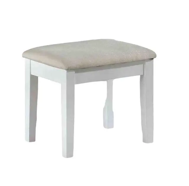 Alt view image 4 of 7 - Contemporary Style 1pc Vanity Set 3mm Mirror LED Lights Storage Drawers Wooden Glides White Finish Stool Included Bedroom Furniture