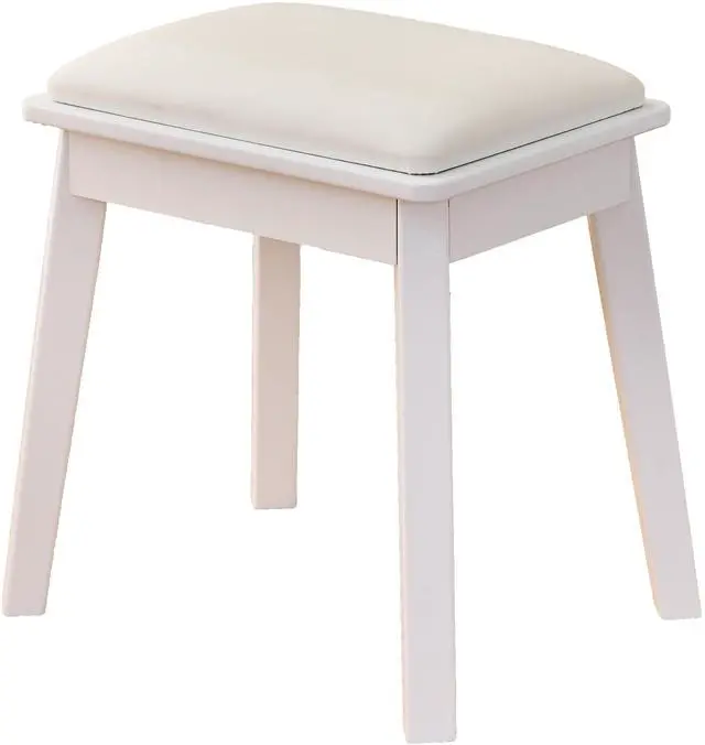 Alt view image 7 of 7 - Modern Makeup Vanity Desk with LED Lights & Mirror, 4 Drawer Dressing Table Set with Stool, 3 Colors Dimmable Brightness, Space-Saving for Bedroom, White