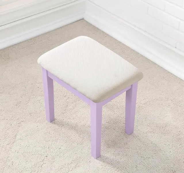 Alt view image 4 of 7 - Moniys Wood Moniya Makeup Vanity Table and Stool Set, Purple