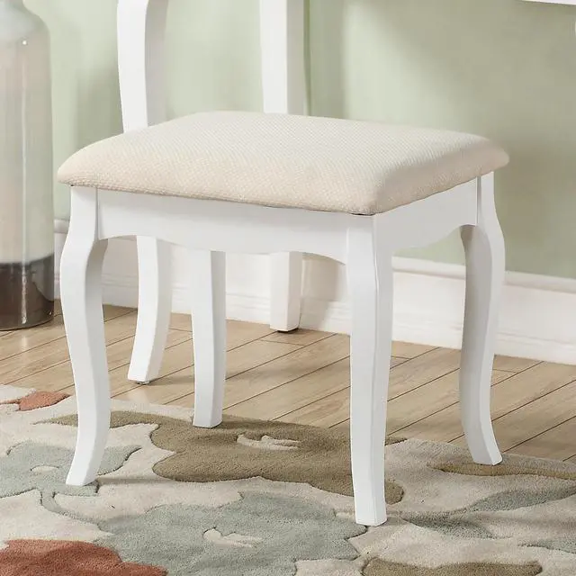 Alt view image 4 of 7 - Ashley Wood Make-Up Vanity Table and Stool Set, White