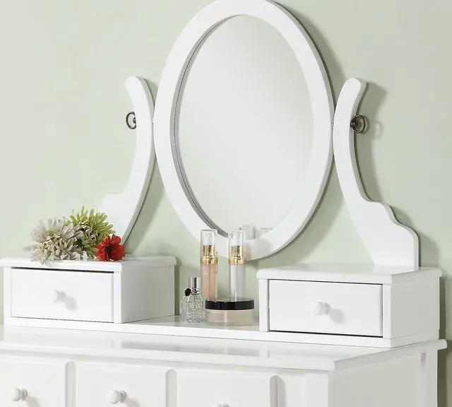 Alt view image 6 of 7 - Ashley Wood Make-Up Vanity Table and Stool Set, White