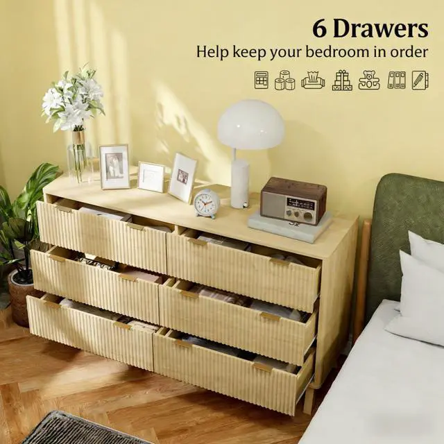 Alt view image 6 of 7 - Closet Dresser,6 Drawer Double Dresser For Bedroom