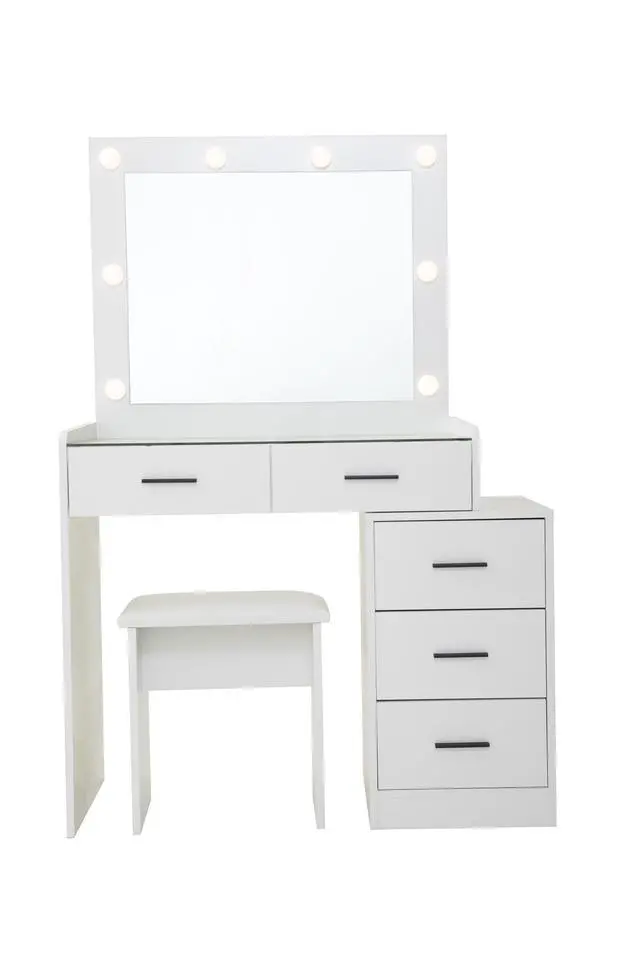 Alt view image 5 of 6 - White color adjustable dressing table with 5 drawers