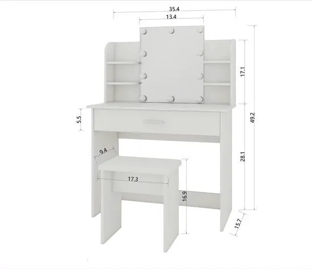 Alt view image 4 of 7 - One drawer dresser table