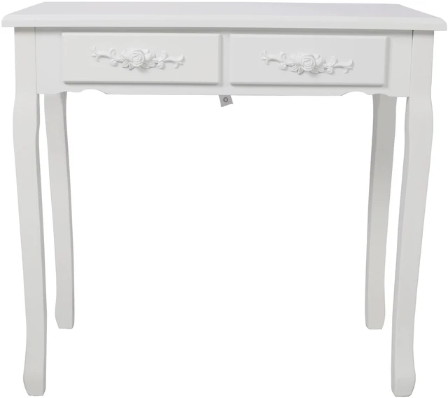 Alt view image 5 of 7 - White Princess Vanity Desk Set with Mirror & Cushioned Stool,Light Modes,4-Drawer Wooden Makeup Vanity Table for Girls' Bedroom, Dressing Table with Ample Storage