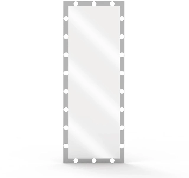 Alt view image 5 of 7 - Hollywood Full Length Mirror with Lights Full Body Vanity Mirror with 3 Color Modes Lighted Standing Floor Mirror for Dressing Room Bedroom Wall Mounted Touch Control Silver 63"x24"