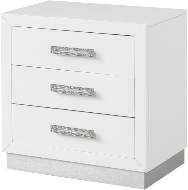 Main image of Nightstand Made With Wood In Milky White Color