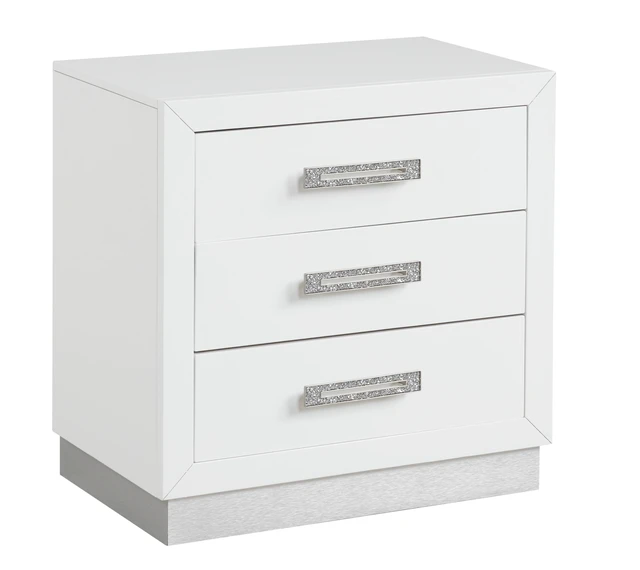 Alt view image 4 of 5 - Nightstand Made With Wood In Milky White Color