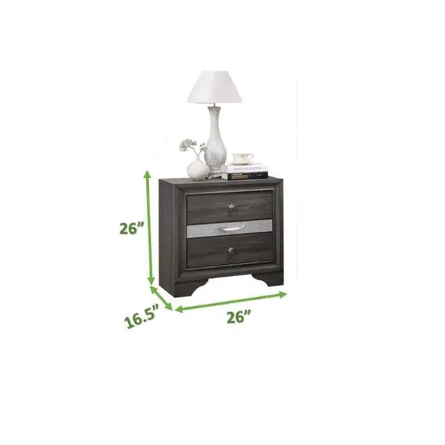 Alt view image 4 of 5 - Matrix Nightstand Gray