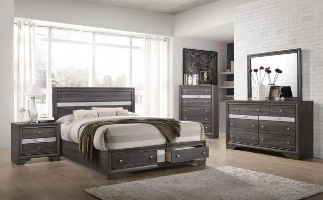 Alt view image 5 of 5 - Matrix Nightstand Gray