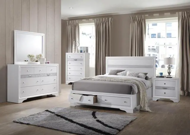 Alt view image 4 of 4 - Matrix Traditional 2 Drawer Nightstand Made With Wood In White