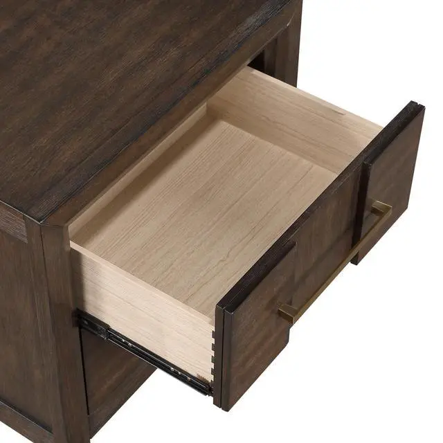 Alt view image 7 of 7 - Kenzo Modern Style 2-Drawer Nightstand Made With Wood In Walnut