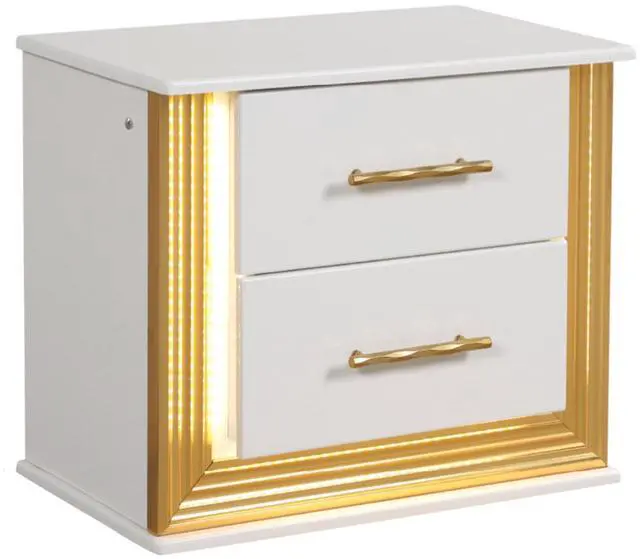 Main image of Obsession Contemporary Style 2-Drawer Nightstand Made With Wood & Gold Finish