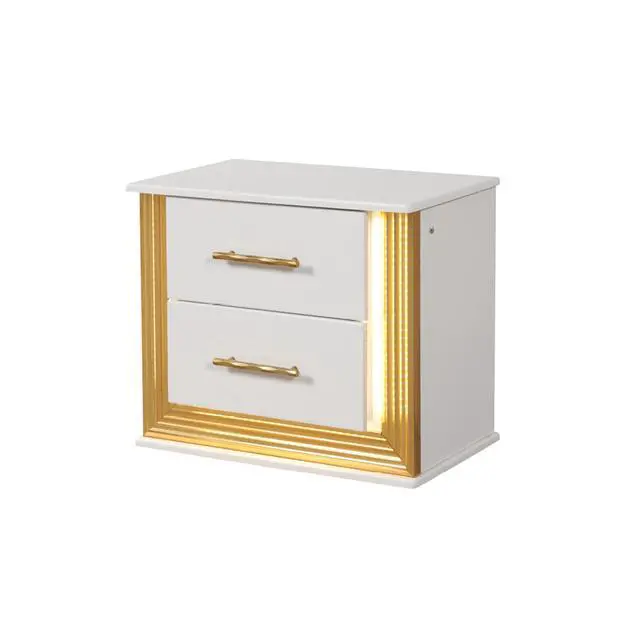 Alt view image 5 of 7 - Obsession Contemporary Style 2-Drawer Nightstand Made With Wood & Gold Finish