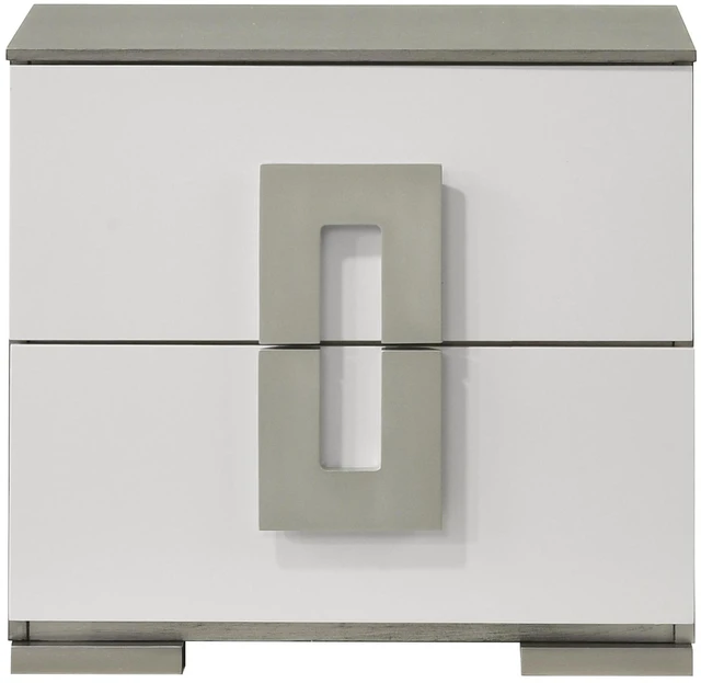 Main image of Olivia Contemporary Style 2-Drawer Night Stand Made With Wood In White