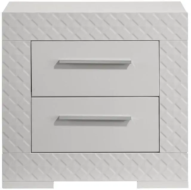 Main image of Blanca Modern Style 2-Drawer Night Stand Made With Wood In White