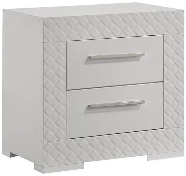 Alt view image 4 of 6 - Blanca Modern Style 2-Drawer Night Stand Made With Wood In White