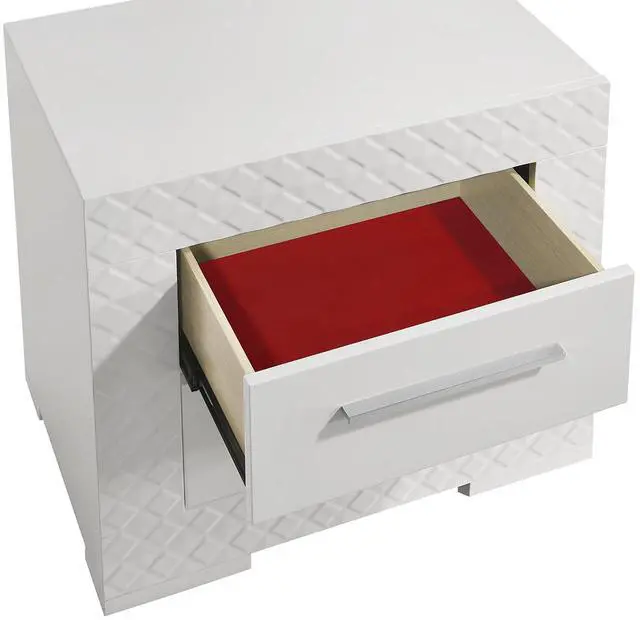Alt view image 5 of 6 - Blanca Modern Style 2-Drawer Night Stand Made With Wood In White