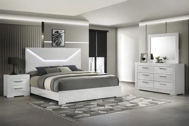 Alt view image 6 of 6 - Blanca Modern Style 2-Drawer Night Stand Made With Wood In White