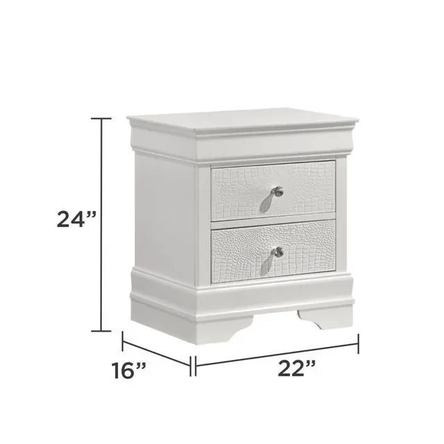 Alt view image 3 of 7 - Blaze Modern Style 2-Drawer Night Stand Made With Wood In White