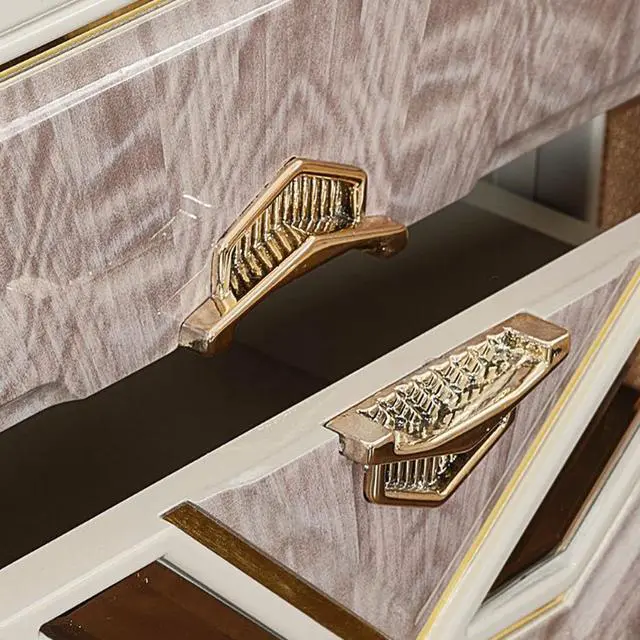 Alt view image 7 of 7 - Omari Modern Style 2-Drawer Night Stand Made With Wood And Gold Accents In Beige