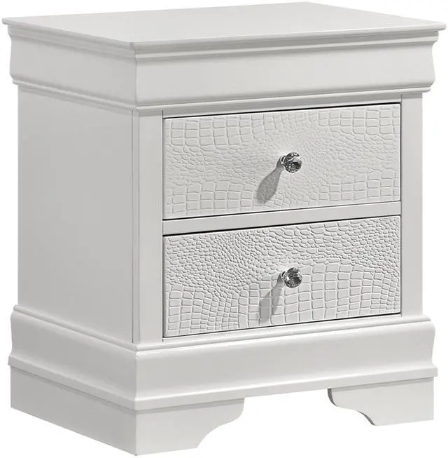 Main image of Blaze Modern Style 2-Drawer Night Stand Made With Wood In White
