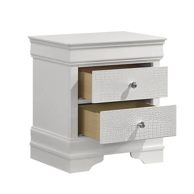 Alt view image 4 of 7 - Blaze Modern Style 2-Drawer Night Stand Made With Wood In White