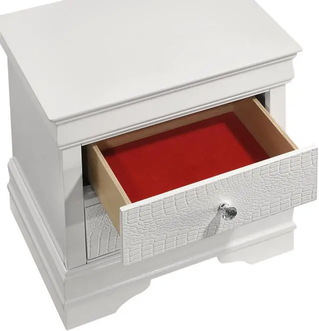 Alt view image 5 of 7 - Blaze Modern Style 2-Drawer Night Stand Made With Wood In White