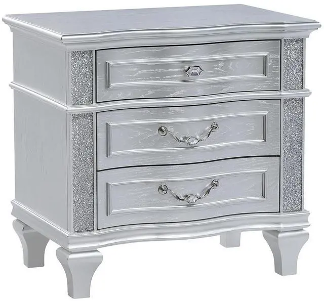Main image of Mystic Contemporary Style Nightstand Made With Wood In Silver (Includes Only Nightstand)