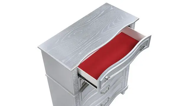 Alt view image 4 of 5 - Mystic Contemporary Style Nightstand Made With Wood In Silver (Includes Only Nightstand)
