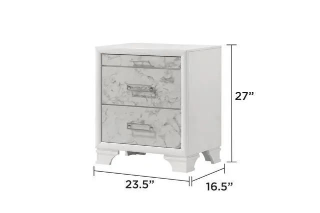 Alt view image 2 of 5 - Soul Modern Style Nightstand Made With Wood In White