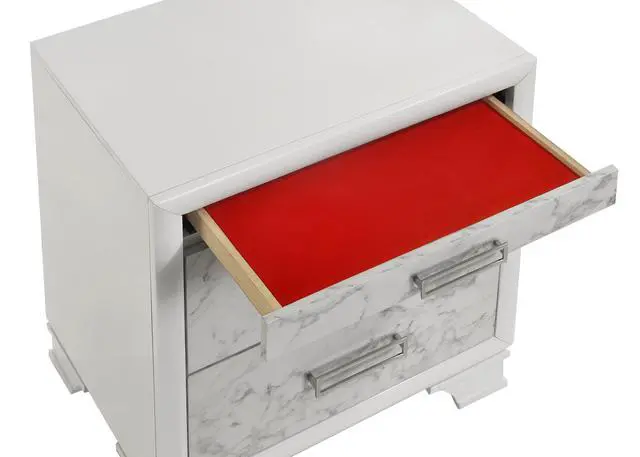 Alt view image 3 of 5 - Soul Modern Style Nightstand Made With Wood In White