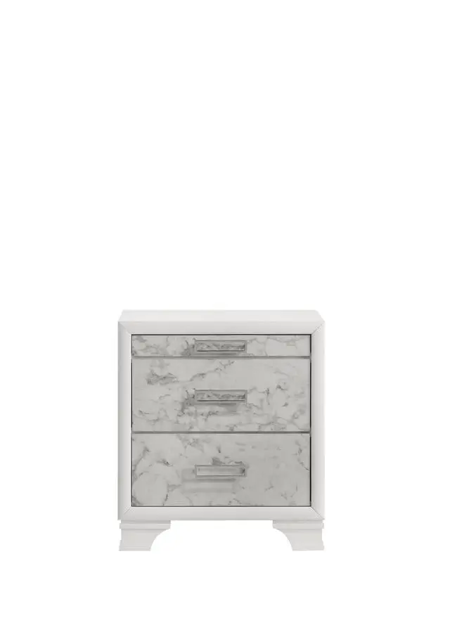 Alt view image 4 of 5 - Soul Modern Style Nightstand Made With Wood In White