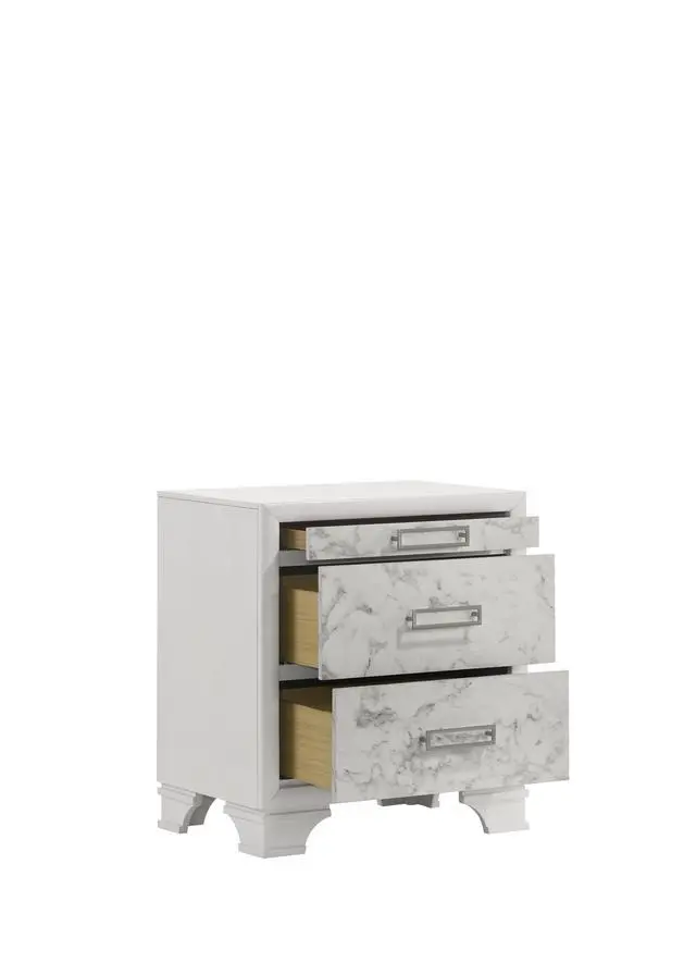 Alt view image 5 of 5 - Soul Modern Style Nightstand Made With Wood In White